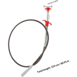 Toddmomy Barrena de serpiente para inodoro y desatascador de bomba de inodoro, herramienta manual con diseño multifuncional, 1.6 M flexible, para limpieza de desagües en inodoros y bañeras