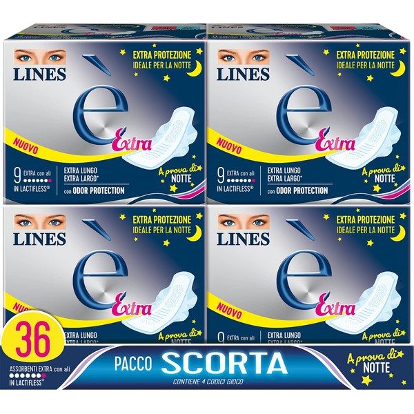Lines Extra with Lactiflex Wings - Pack of 36