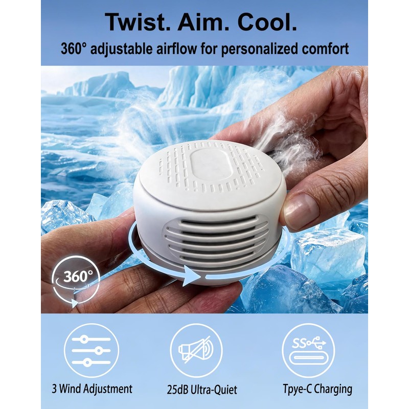 Zaardend Clip on Fan for Shirt, Wearable Mini Portable Person