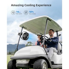 Koonie 10000mAh Clip on Fan Rechargeable, 8-Inch Battery Operated Desk Fan, USB Fan with 4 Speeds, Strong Airflow Sturdy Clamp for Golf Cart Office Desk Outdoor Travel Camping Tent Gym Treadmill,Black