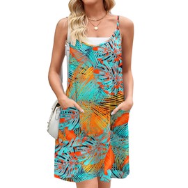 Zeagoo Hawaiian Dresses Womens Summer Sleeveless Sundresses with Pockets Casual Beach Dresses for Women 2025 Vacation Cruise Outfits, XXL