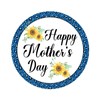Sunflower Happy Mathers Day Stickers Leopard Print Cartoon Round Stickers