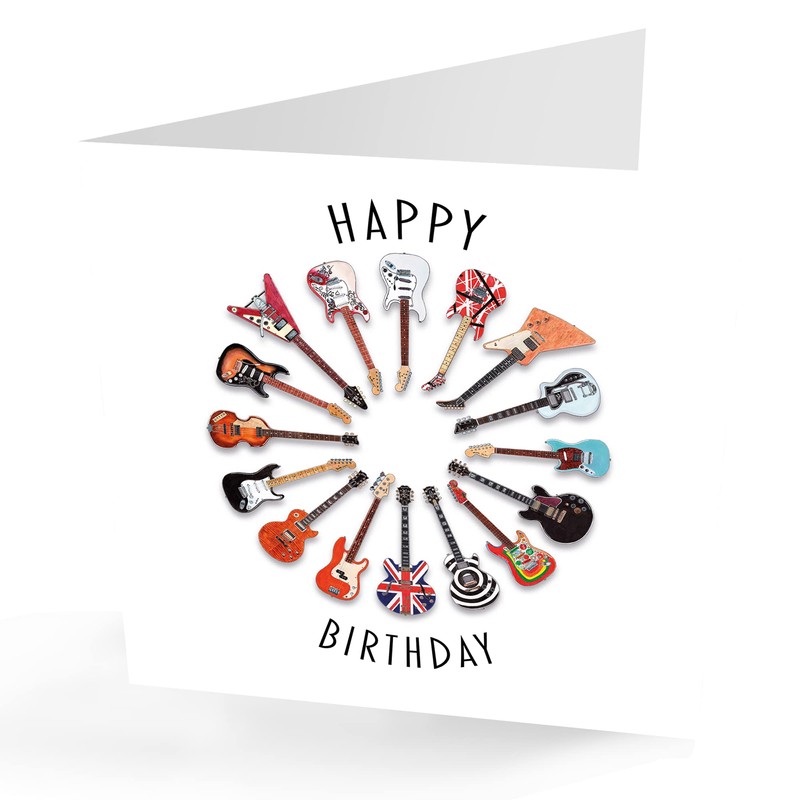 Guitar Birthday Card, Guitar Card, Electric Guitar Card.