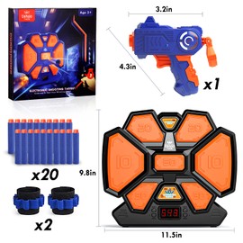Lehoo Castle Digital Diana para Nerf, Objetivo de Tiro Electrónico con 1 Pistola de Dardos, 20 Balas Espuma, Juguetes Niños 5 6 7 8 9 años