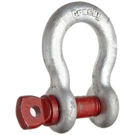 Crosby 1018516 Carbon Steel G-209 Screw Pin Anchor Shackle, Galvanized, 6-1/2 Ton Working Load Limit, 7/8" Size