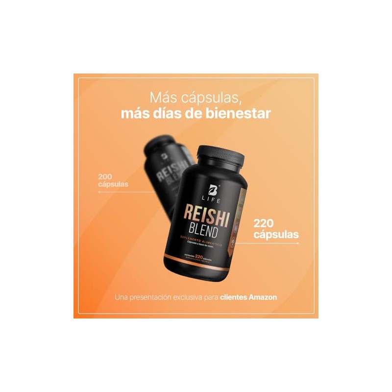 Extracto Puro Hongo Reishi 220 Cápsulas Adaptógeno Natural 900 Por