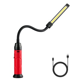 LED Work Light with Flexible Gooseneck for Tight Spaces, 800LM Rechargeable Grill Light, 3 Modes Flashlight with Magnetic Base, Ideal for Workshop, Garage, BBQ, Gift for Men, Him, Dad