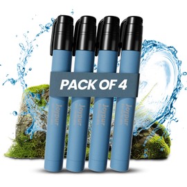 Joypur Water Filter Outdoor Survival Personal Water Filter for Emergencies Camping Hiking 1000L Drinking Water Filter Outdoor with High Filter Performance (Blue x 4)