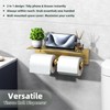 APLusee Brushed Gold Double Toilet Paper Holder with Shelf, Heavy