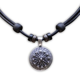 HANA LIMA Leather Necklace Men Women Metal Pendant Women's Necklace Men's Necklace, Leather, 0