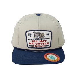 Sendero Provisions Co. Outdoor Adjustable Snapback Rope Hat with All Hat No Cattle Embroidered Patch (Black)