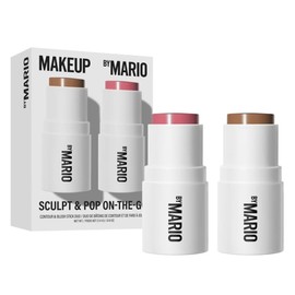 MAKEUP BY MARIO Original | Sculpt & Pop On the Go - Duo Mini Contour and Blush | 2 x 4 grams | by BELLA | Mini Medium / Pale Petal, 4 grams (Pack of 1)