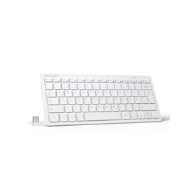 TECKNET Slim Kabellose Tastatur, Deutsches Layout QWERTZ, 2.4 GHz, 78 Tasten Mini Wireless Tastatur mit Nano USB Empfänger für Windows 11/10/8/7/Vista/XP and Android Smart TV - Weiß