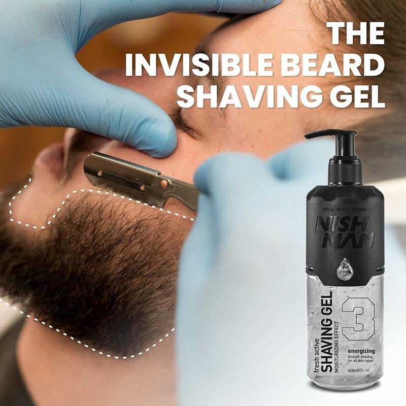 NISHMAN Shaving Gel 3 Fresh Active Shaving Gel Easy Shave