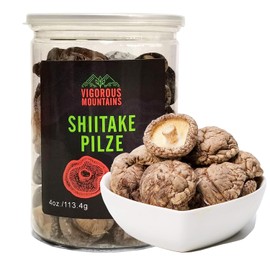 VIGOROUS MOUNTAINS Dried Shiitake Mushrooms for Cooking, 2-3CM Dehydrated Mushrooms, Dry Fresh Vegan No Fumigation Sulfur (4Oz)