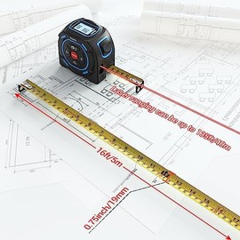 Bauihr Cinta Métrica Láser 2 en 1, Medidor Láser 40M y Flexometro 5M