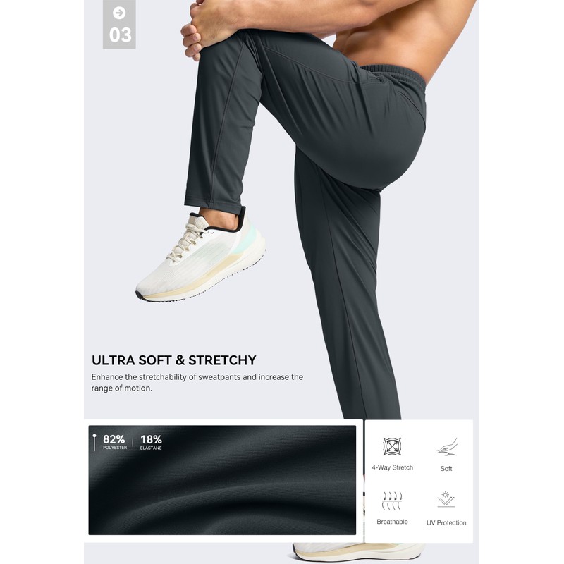G Gradual Men's 30"/32"/34"/36" Inseam Tall Sweatpants with Zipper Pockets