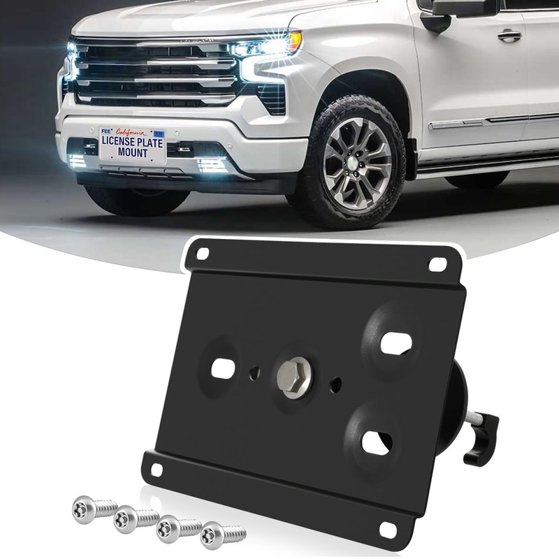 Front License Plate Holder No-Drill License Plate Bracket Mount Anti-Theft