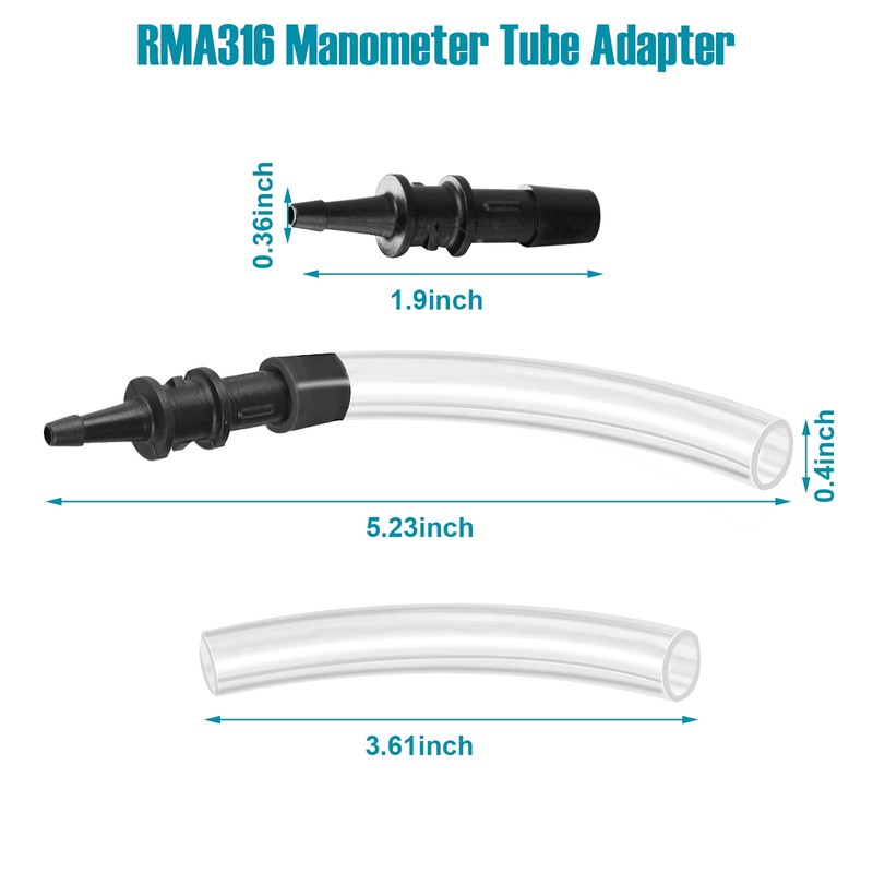 RMA316 Manometer Tube Adapter,Pressure Tube Adapter Fitting,3/16 in. to 5/16