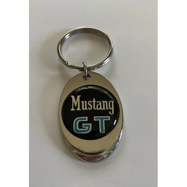 Ford Mustang GT Keychain Lightweight Metal Chrome Style Finish Ford