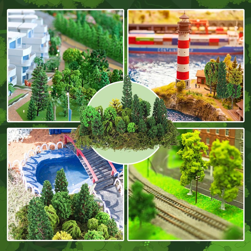 Tigeen 28 Pcs Model Trees Mixed Model with 1.4 Ounce
