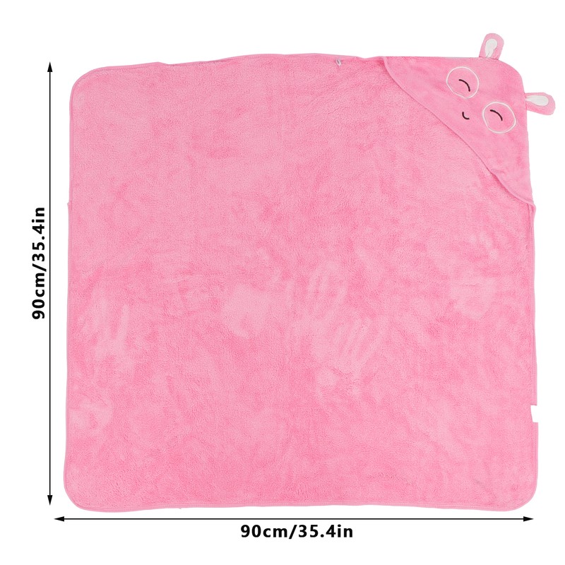 Kids Bath Towels Hooded Cartoon Bathrobe Thicken Coral Fleece Soft