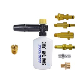 Electric Pressure Washer DIY Foam Cannon with 1/4” Quick Connector & Other 5 Adapters, Power Washer Adjustable Snow Foam Lance 0.6L Bottle, Jet Car Wash Soap Foam Nozzle, 500~2200PSI, 1.0~2.2GPM…