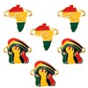 Juneteenth Napkin Rings,Set of 6 Africa Map Flag Fist Happy