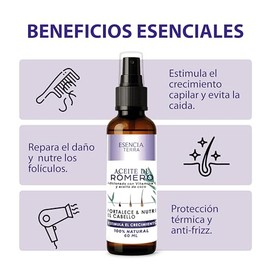 Tratamiento de aceite de romero anticaída 100% natural - Reparación capilar - Crecimiento (SIN CEPILLO 30 ML)