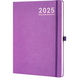 2025 Planner - 2025 Weekly and Monthly Planner, January 2025 - December 2025, 8.5" x 11", Leather Cover Planner 2025 with Thick Paper, Back Pocket with Notes Pages - Purple