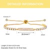 Tobestu White Rectangle Cubic Zirconia Bracelet for Women Gold Plated