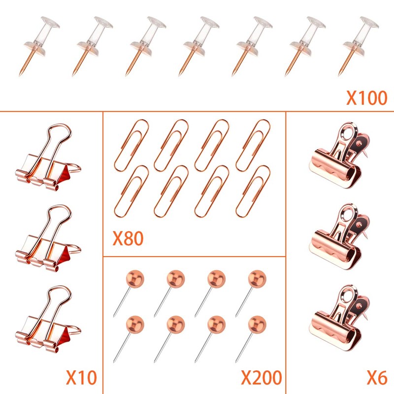 Push Pins Binder Clips Paper Clips Map Tacks Sets, 5