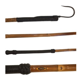 Death Stick Deckhand-Style Calcutta Bamboo Fish Gaff in Black (Gaff Hook: Mustad 2.50in (64mm) Gap w/Ceramic Coating, 4ft (122cm) Action: Light, Death Stick Black/Black)