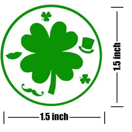 St. Patrick's Day Stickers, Shamrock Stickers-Self-Adhesive Lucky 4 Leaf Clover Decorative Stickers for Party Supplies (500 Labels)