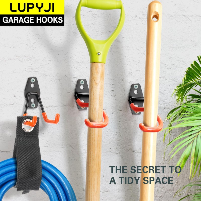 LUPYJI 18 Pack Garage Hooks Heavy Duty, Wall Mount Steel