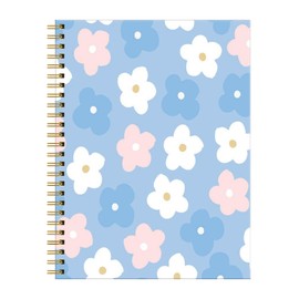 Spiral Journal Notebook for Women,A5 College Ruled Notebooks 6"x 8.4", 120 Pages Lined Journal with Premium Thick Paper,Perfect for School Office Home Gifts(Cute Pink Flower)