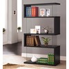 Asymmetrical Snaking Bookcase Black and Clear