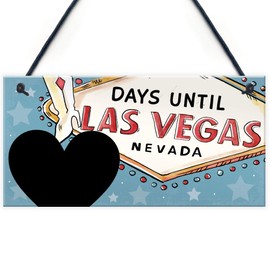 RED OCEAN CHALKBOARD Countdown To Holiday Sign Days Until Vegas Countdown Plaque Home Decor