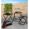 SLTG2020 Portable Folding Camping Stool, Lightweight Aluminum Frame, Black Oxford