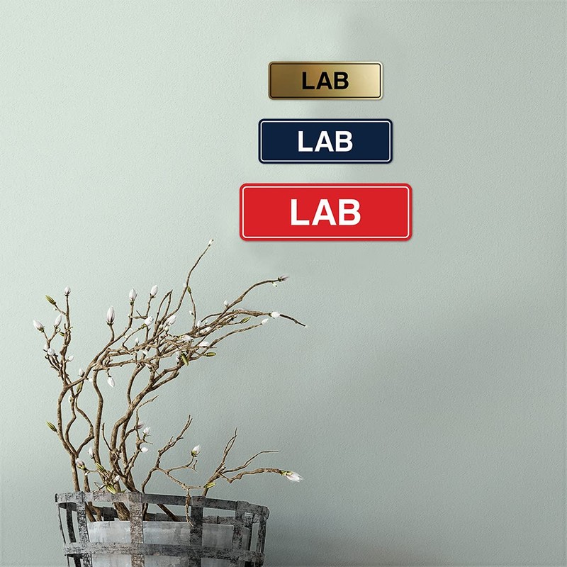 Signs ByLITA - Letrero de laboratorio estándar (plata cepillada), paquete