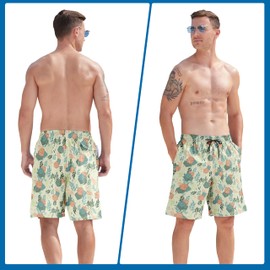 FT FENTENG Mens Swim Trunks for Men, Dice Game Mens Board Shorts Swimwear Bathing Suit with Mesh Lining, Funny Hawaii Quick Dry Beach Shorts for Men Swimming Trunks, X-Large