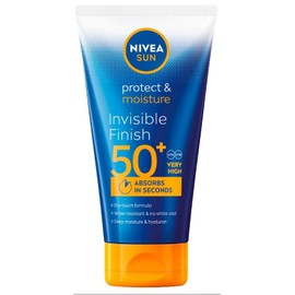 NIVEA SUN Protect & Hydrate Invisible Finish SPF 50+ 150ml, Fast Absorbing and Invisible Finish, Sun Protection 50+, Waterproof with Moisturising Hyaluronic Acid