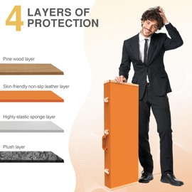 Electric Guitar Hard Case Shell Case With Lock For Square Electric Guitar 39in Electric Guitars Hard-Shell Protective Carrying Case for KST/KTL Model with Security Lock Metal Feet (Vitality Orange)