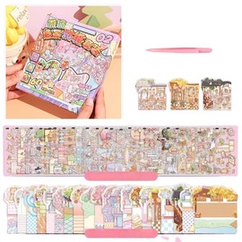 20 Sets DIY 3D Sticker Scene DIY 3D House Stickers Set for Kids Adults Cute Cartoon Make Your Own Shop House Therapy for Adult Relief Stress Pass The Time