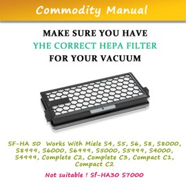 3 Pack Active AirClean SF-AA 50,SF-HA 50 Replacement Filter Compatible with Miele S4, S5, S6, S8, S8000, S8999, S6000, S6999, S5000, S5999, S4000, S4999,Compact C2,Complete C3 Canisters