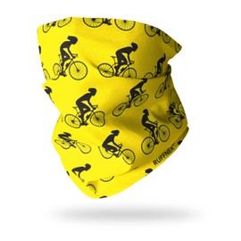 Ruffnek CYCLIST DESIGN YELLOW & BLACK Multifunctional Neck warmer Snood tube scarf, Neck gaiter, Cycling head scarf - One size for Men, Women & Children