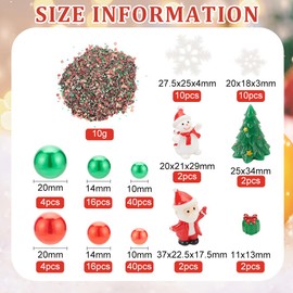 BENECREAT 149 PCS Christmas Vase Filler Pearls, Candle Filler, Father Christmas and Snowman Decorations, Resin Cabochon Snowflakes for Christmas Party Wedding Festive Decoration