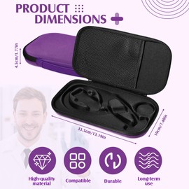 Threlaco 1 Pack Digital Stethoscope Case, 13.19 x 7.48 x 1.77 Inches Large Carrying Case Compatible with Digital or Cardiology Stethoscope (Purple)