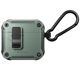 SwitchEasy AirPods 4 Compatible Case, Shockproof, Drop Prevention, Carabiner Included, Cover, Lock, Wireless Charging, MagSafe Compatible, Compatible with AirPods 4, Airpots 4, 4th Generation, Rugged