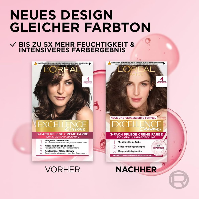L'Oréal Paris Excellence Cream Pack of 3 x 268 g